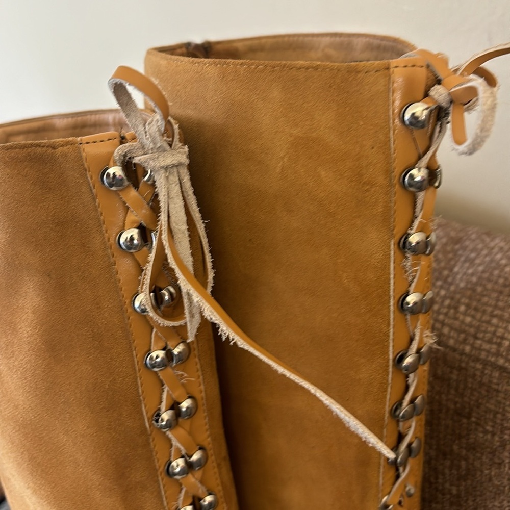 Madison Harding Suede Knee-high lace-up Leather laces Boots Size 9 - Picture 7 of 16